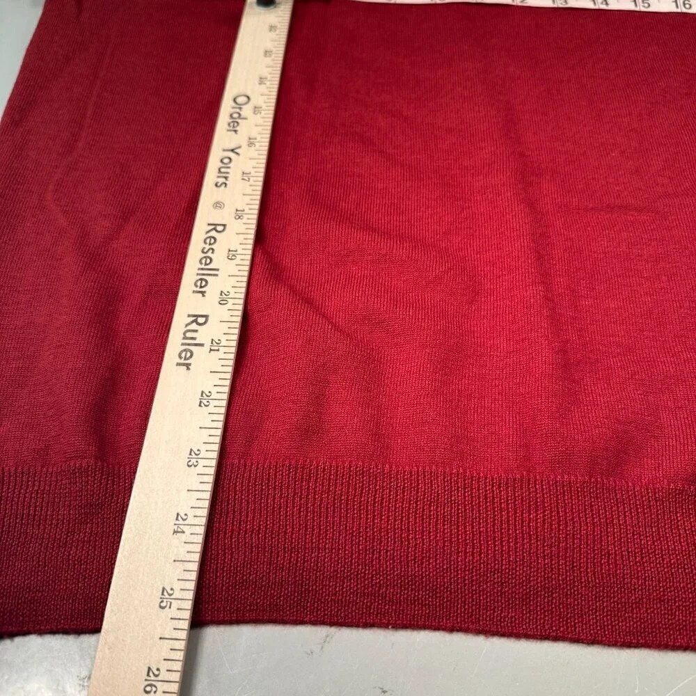 J Crew Extra Sweater Mens Fine Merino Wool V Neck Long Sleeves Ribbed Hem Cuffs
